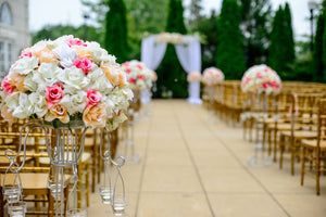 An outdoor wedding aisle runner will pull together your decor.