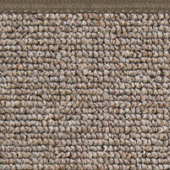 Set of 15 Skid-Resistant Carpet Stair Treads and Matching Landing Rug - Pebble Beige