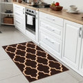 Skid-Resistant Area Rug Moroccan Trellis Lattice – Coffee Brown & Vanilla Cream