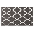 Skid-Resistant Area Rug Moroccan Trellis Lattice – Misty Gray & Linen White