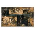 Skid-Resistant Area Rug Distressed Leaves - Faded Blue & Beige