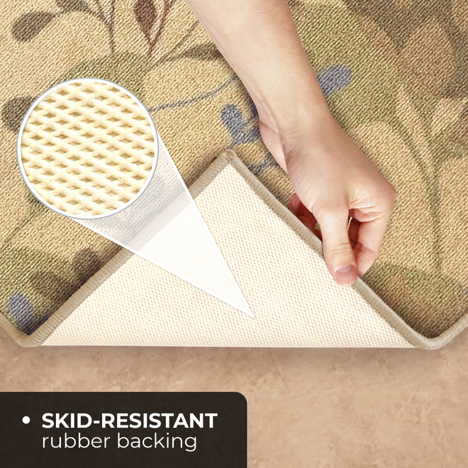 Skid-Resistant Area Rug Botanical Daydream – Golden Beige