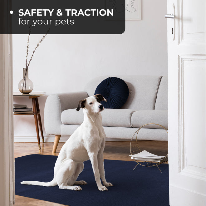 Skid-Resistant Area Rug Navy Blue