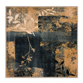 Skid-Resistant Area Rug Distressed Leaves - Faded Blue & Beige