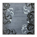Skid-Resistant Area Rug Elegant Scroll – Silver Gray