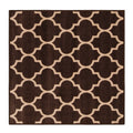 Skid-Resistant Area Rug Moroccan Trellis Lattice – Coffee Brown & Vanilla Cream