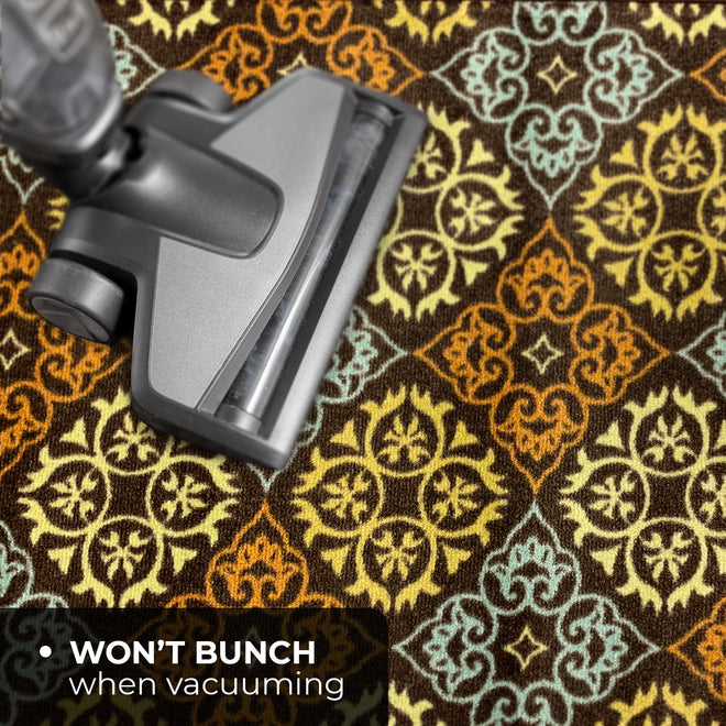 Skid-Resistant Carpet Runner Kaleidoscope Bloom – Autumn Brown