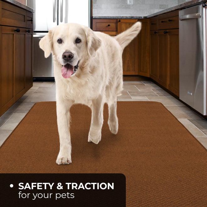 Skid-Resistant Carpet Runner Toffee Brown