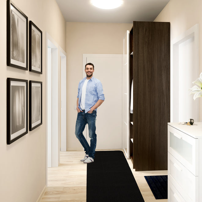 Skid-Resistant Carpet Runner Black