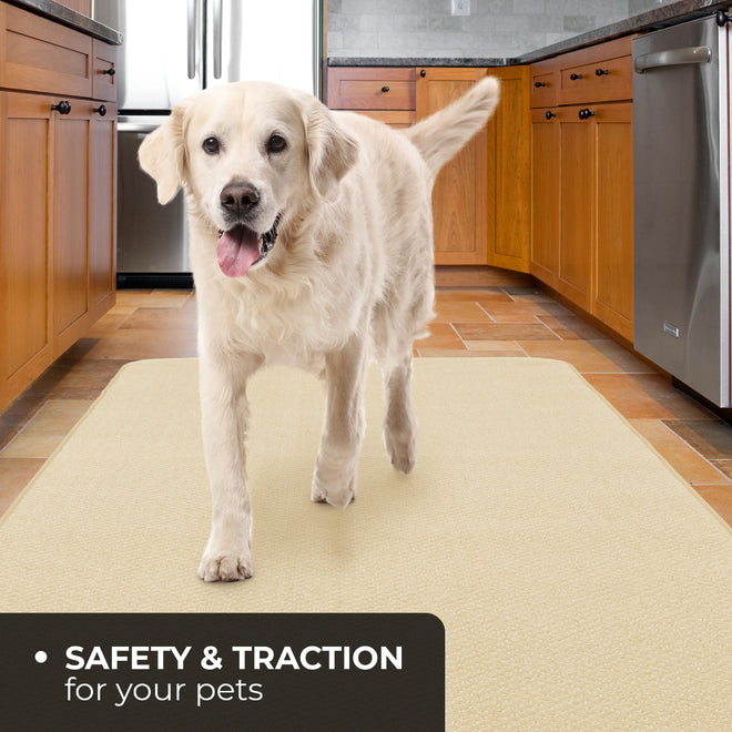 Skid-Resistant Carpet Runner Ivory Cream