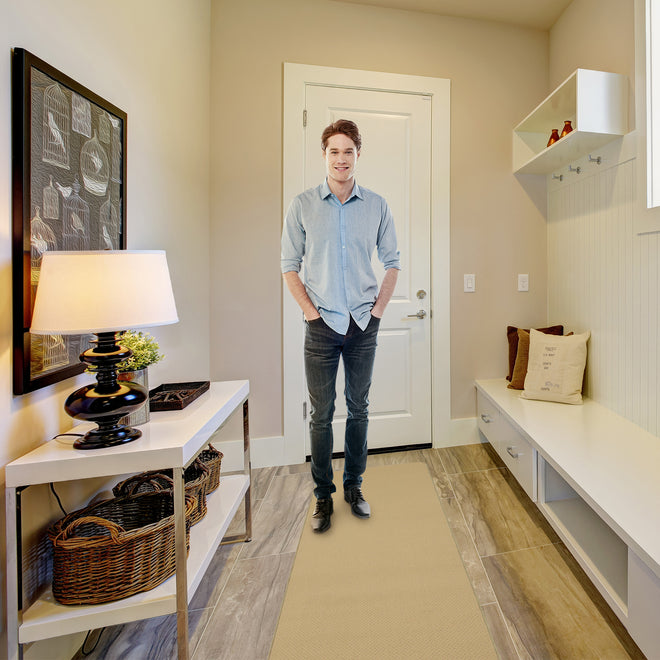 Skid-Resistant Carpet Runner Camel Tan