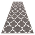 Skid-Resistant Carpet Runner Moroccan Trellis Lattice – Misty Gray & Linen White