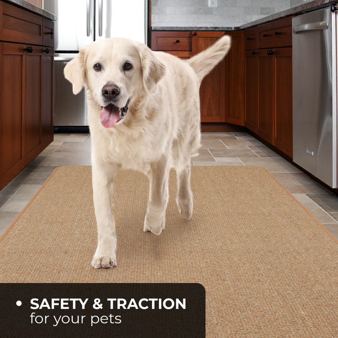 Skid-Resistant Carpet Runner Pebble Beige