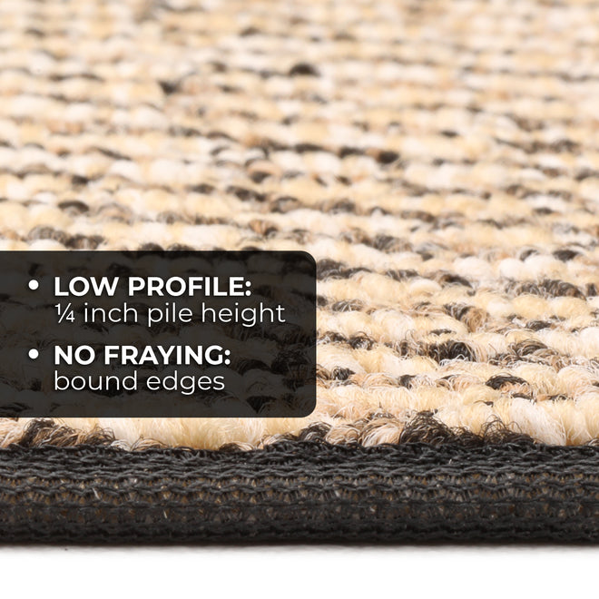 Skid-Resistant Carpet Runner Black Ripple