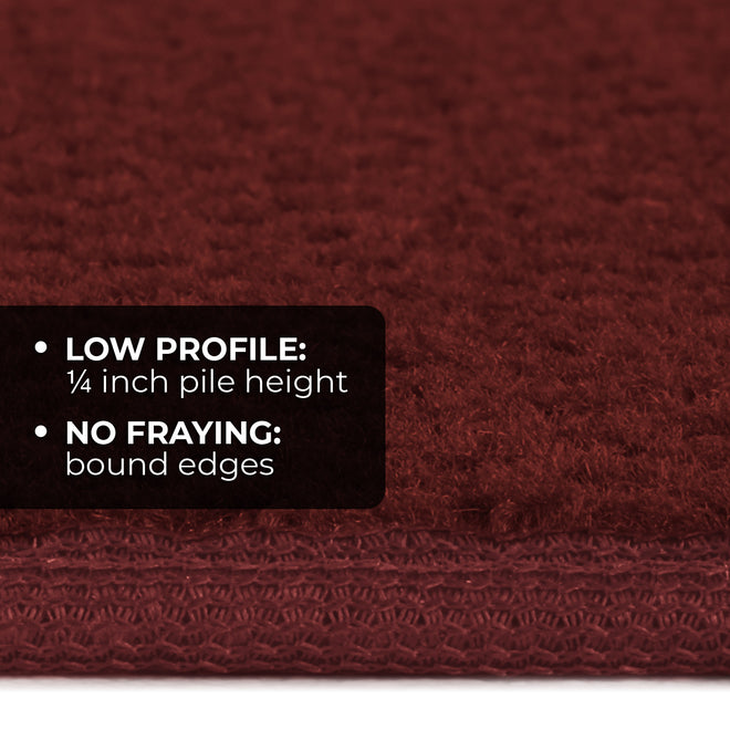 Skid-Resistant Carpet Runner Burgundy Red