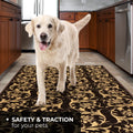 Skid-Resistant Carpet Runner Laurel Lane – Espresso Brown & Golden Cream