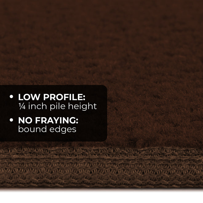 Skid-Resistant Carpet Stair Treads Chocolate Brown