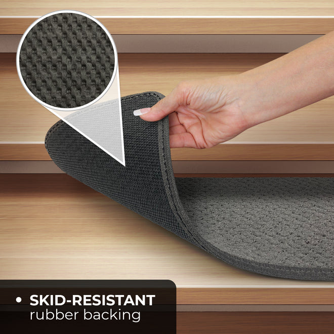 Skid-Resistant Carpet Stair Treads Gray