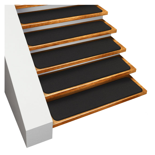 Skid-Resistant Carpet Stair Treads Black