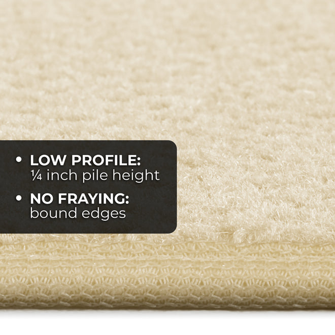 Skid-Resistant Carpet Stair Treads Ivory Cream