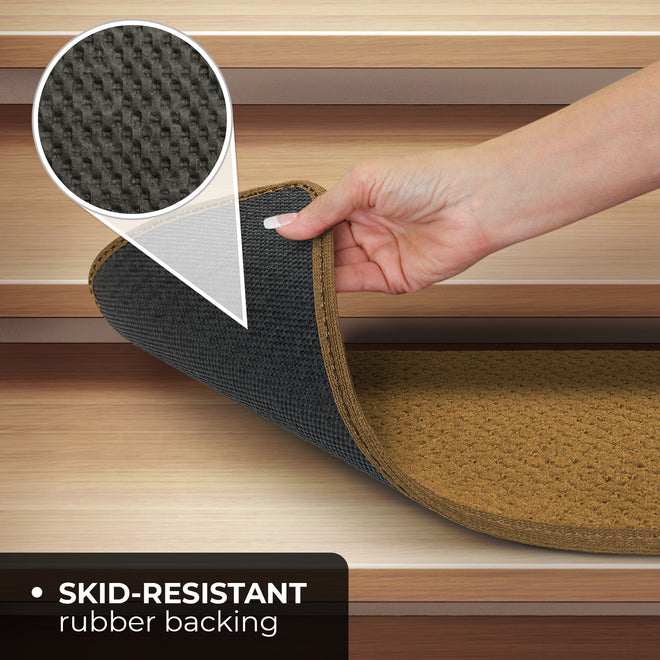 Skid-Resistant Carpet Stair Treads Bronze Gold