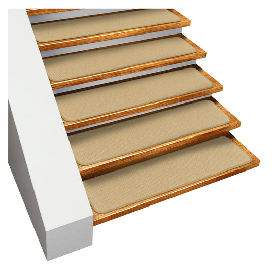 Skid-Resistant Carpet Stair Treads Camel Tan