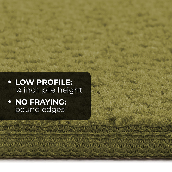 Skid-Resistant Carpet Stair Treads Olive Green