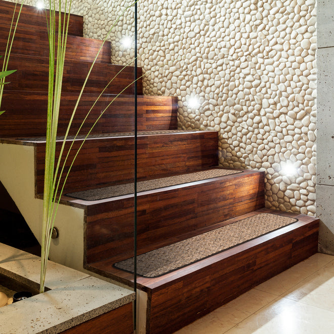 Skid-Resistant Carpet Stair Treads Black Ripple
