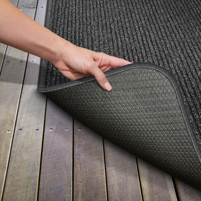 Skid-Resistant Heavy-Duty Carpet Runner Charcoal Black