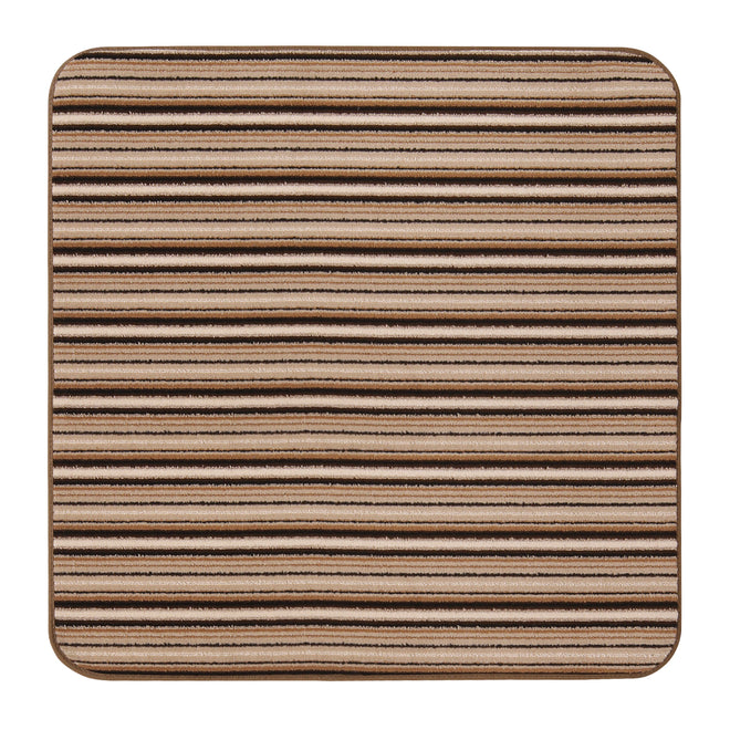 Skid-Resistant Area Rug Mocha Brown Stripe