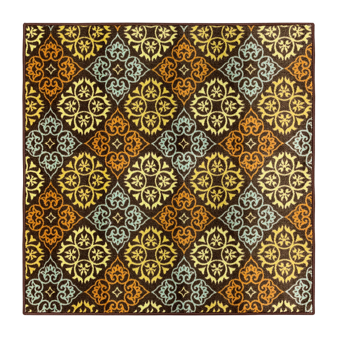 Skid-Resistant Area Rug Kaleidoscope Bloom – Autumn Brown