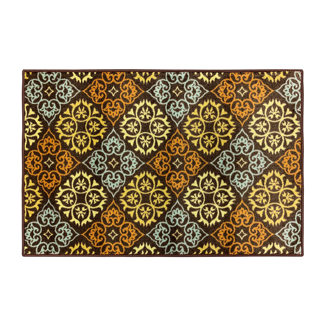 Skid-Resistant Area Rug Kaleidoscope Bloom – Autumn Brown