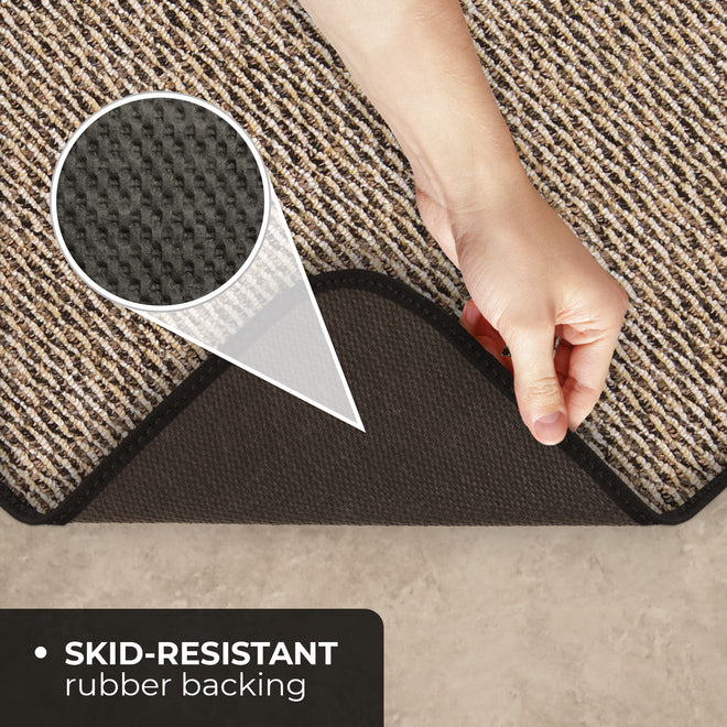 Skid-Resistant Area Rug Black Ripple