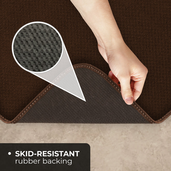 Skid-Resistant Area Rug Chocolate Brown