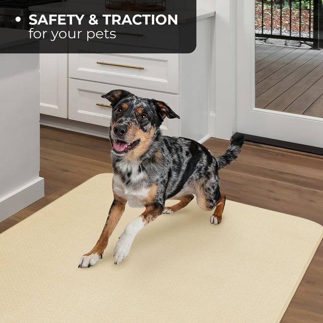 Skid-Resistant Area Rug Ivory Cream