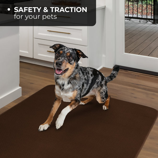 Skid-Resistant Area Rug Chocolate Brown