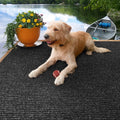Heavy-Duty Ribbed Indoor Outdoor Carpet Charcoal Black