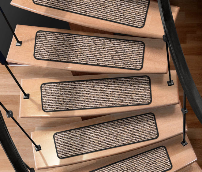 Attachable Carpet Stair Treads Black Ripple