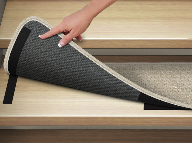 Attachable Carpet Stair Treads Ivory Cream