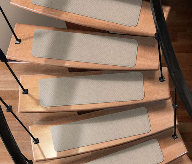 Attachable Carpet Stair Treads Ivory Cream