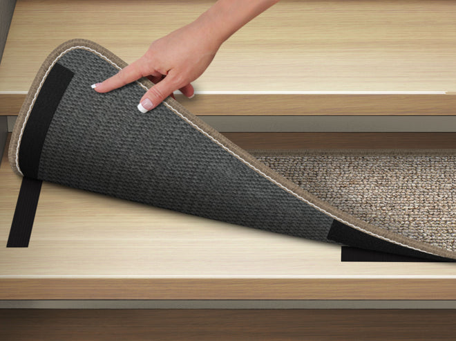 Attachable Carpet Stair Treads Pebble Beige
