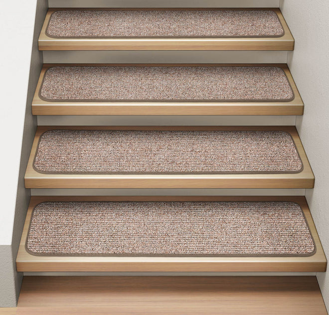 Attachable Carpet Stair Treads Pebble Beige