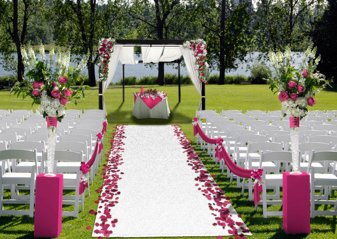 Outdoor Turf Wedding Aisle Runner White