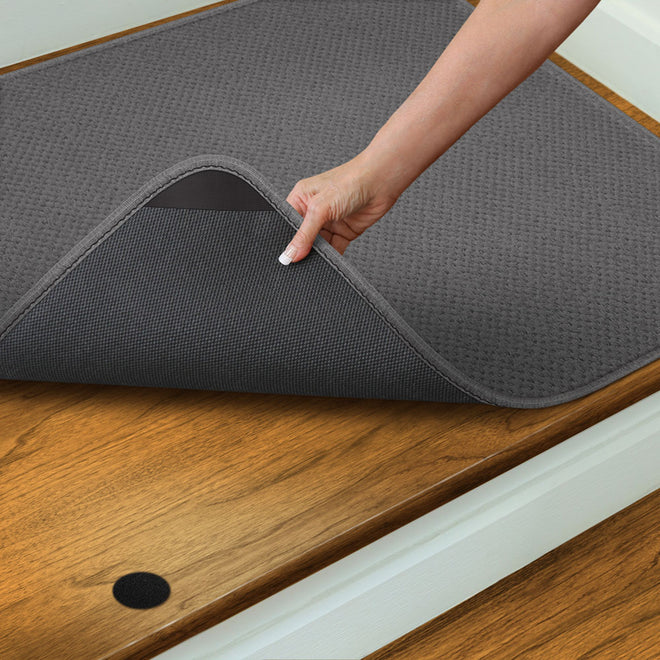 Attachable Rug for Stair Landings Gray