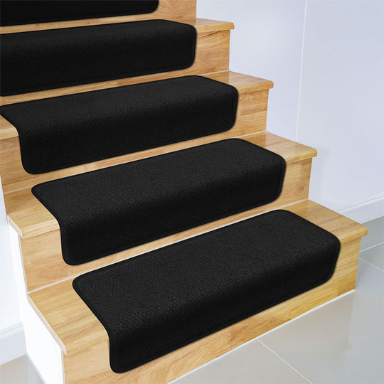 Overstep Attachable Carpet Stair Treads Black