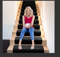 Overstep Attachable Carpet Stair Treads Black