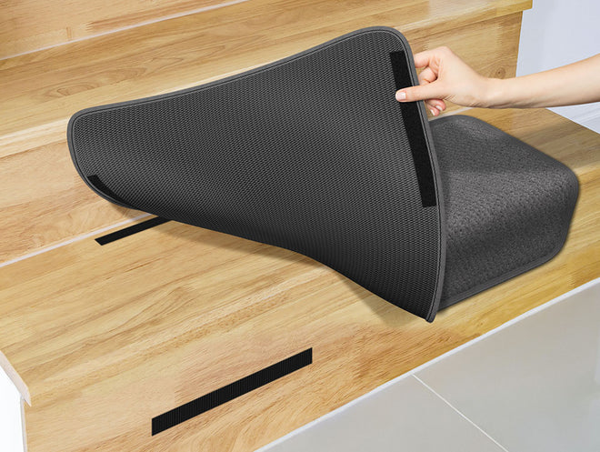 Overstep Attachable Carpet Stair Treads Gray