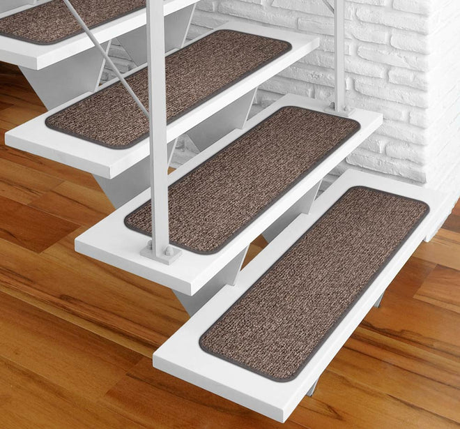 Adhesive Carpet Stair Treads Pebble Gray