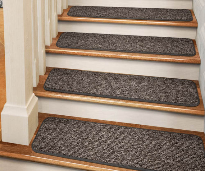 Adhesive Carpet Stair Treads Pebble Gray