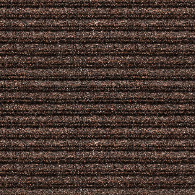 Indoor Outdoor Double-Ribbed Carpet Area Rug with Skid-Resistant Rubber Backing Bittersweet Brown